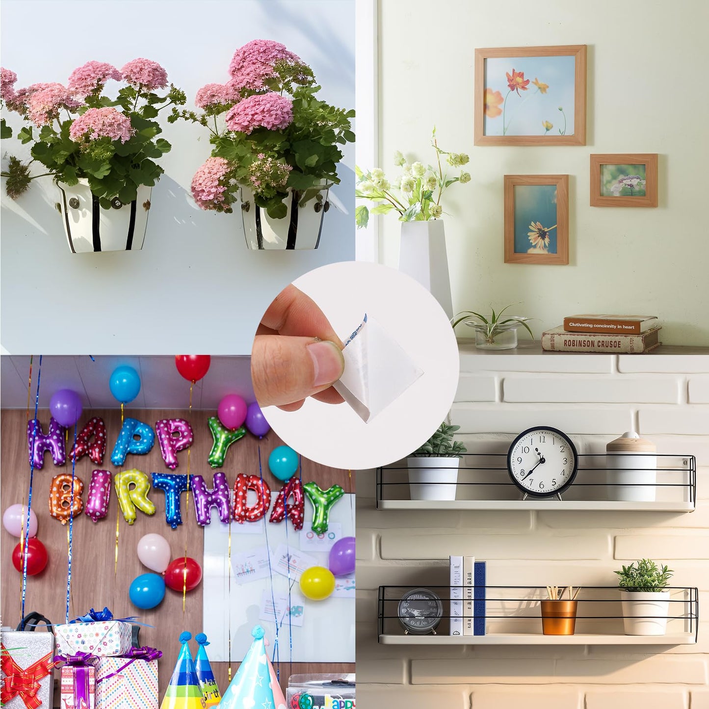 Yeecheng 200Pcs Square Double Sided Foam Tape,27x27mm Strong Adhesive Heavy Duty Mounting Stickers for Photo Albums, Hooks, Mirrors, Bookcases.