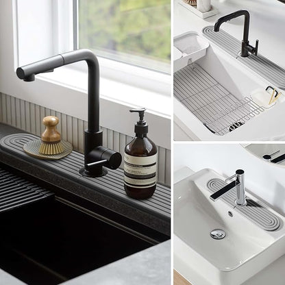 Stone Faucet Mat for Kitchen Sink – Diatomite Fast-Drying Stone Tray, Faucet