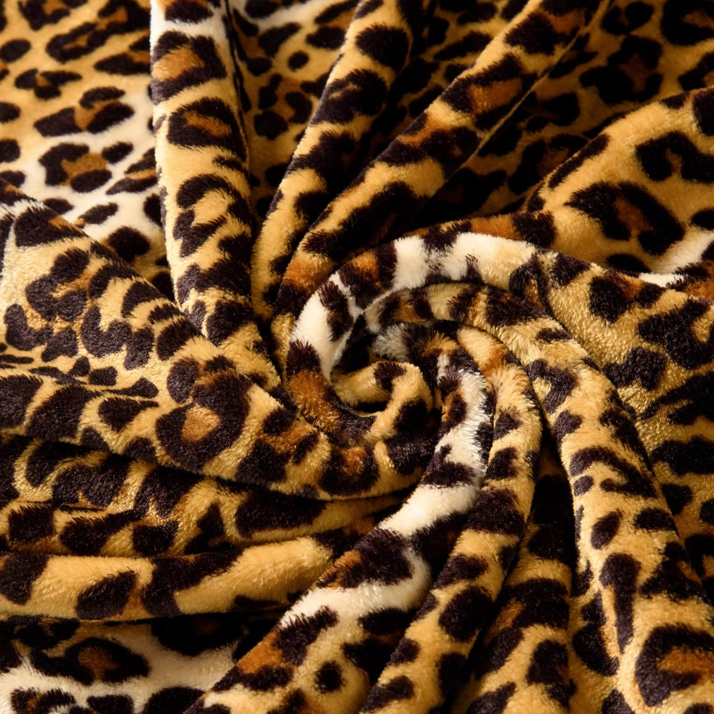 Bnuitland Leopard Print Fleece Flannel Throw Blanket, 300 GSM Double Sided Cheetah Print Blanket for Bed Sofa Couch Travel, Super Soft Fuzzy Fluffy Lightweight for Adults and Kids, 50×60 inch
