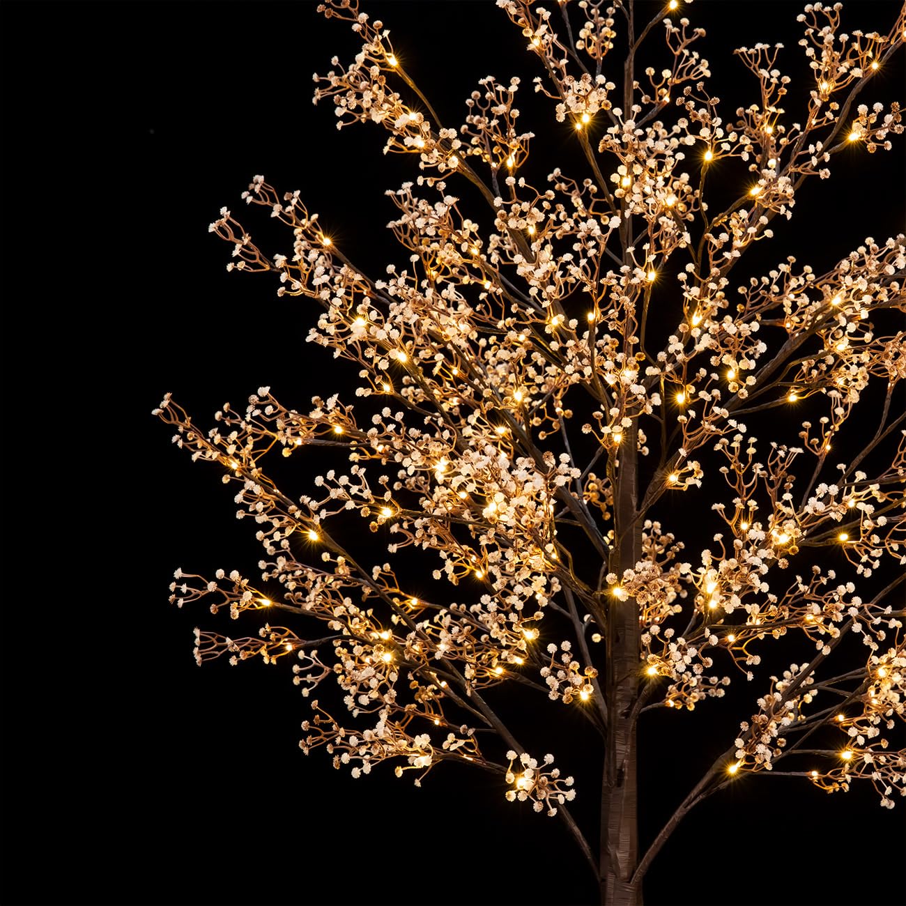 TYBEEU 4ft Lighted Baby's Breath Tree with 64 Warm White LED Lights, Dimmable, Ideal for Indoor & Outdoor Holiday Decor, Home, Garden, Wedding & Party