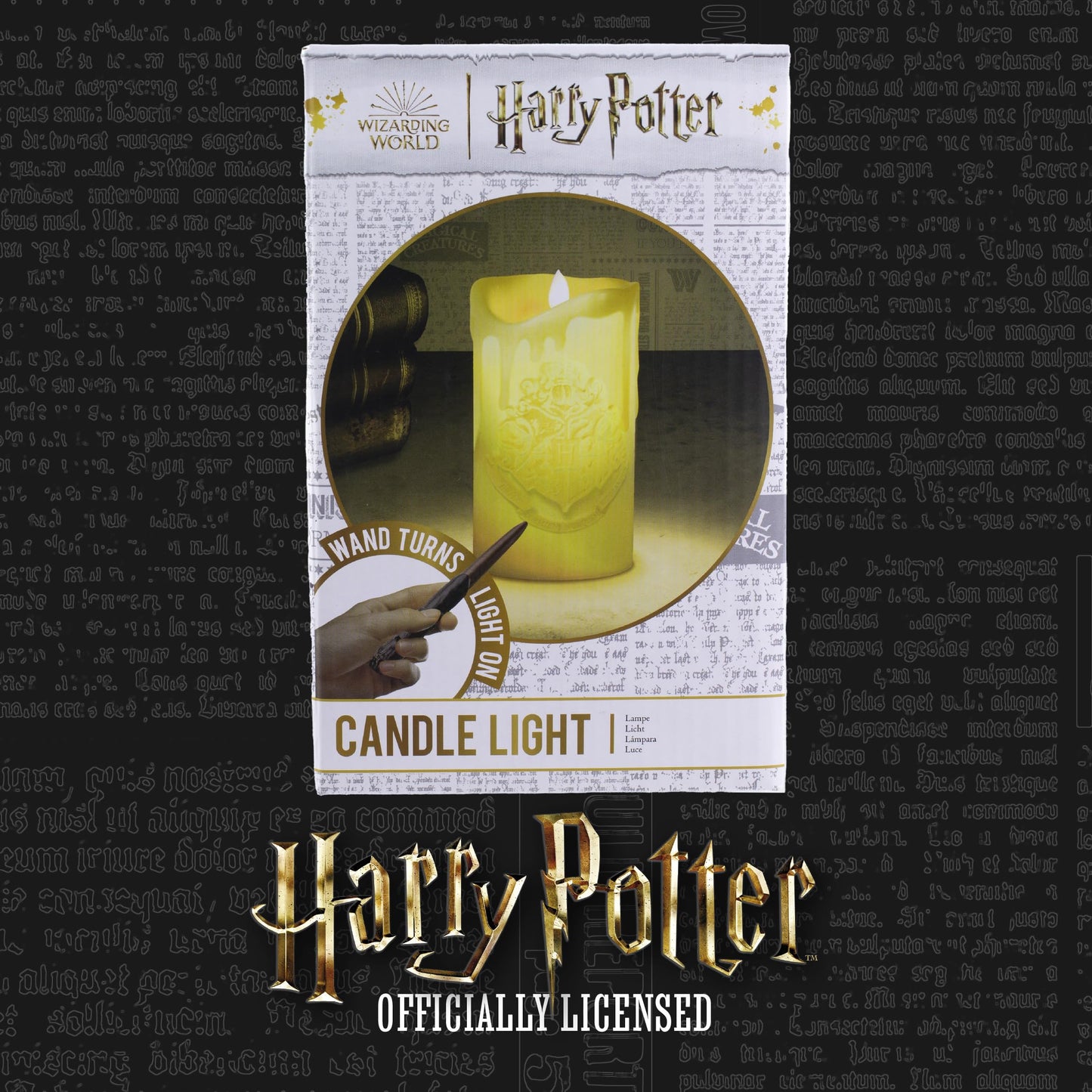 Paladone Harry Potter Hogwarts LED Candle with Wand Remote – Officially Licensed Wizarding World Merchandise, Battery-Powered Candlelight for Themed Events