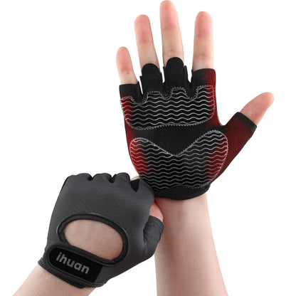 ihuan Workout Gym Gloves Weight Lifting for Exercise | Partition Palm Protection |Enhance Grip | Fitness Lightweight Breathable | Cycling Men & Women