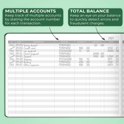 Clever Fox Accounting Ledger Book Horizontal – Columnar Journal & Money Expense Log for Small Business & Personal Bookkeeping,10x7″ (Dark Green)
