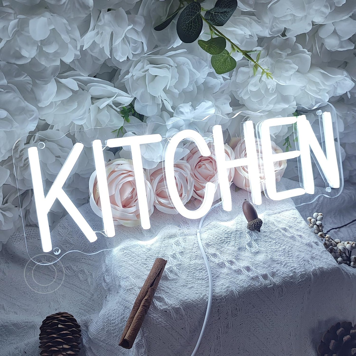 SYLHOME Kitchen Led Neon Light Sign Home Restaurant Wall Sign Decor Luncheonette Hotel Canteen Cooking Room Party Decor Birthday Christmas Gifts USB 15.75"X5.12"
