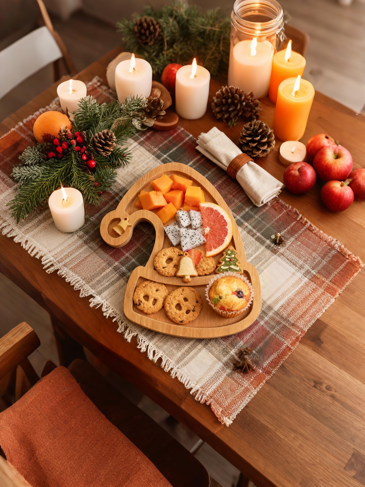 AYWVRBST Cheese Board, Fruit Candy Plate, Fruit Plate, Cutting Board (Tree) (Hat)