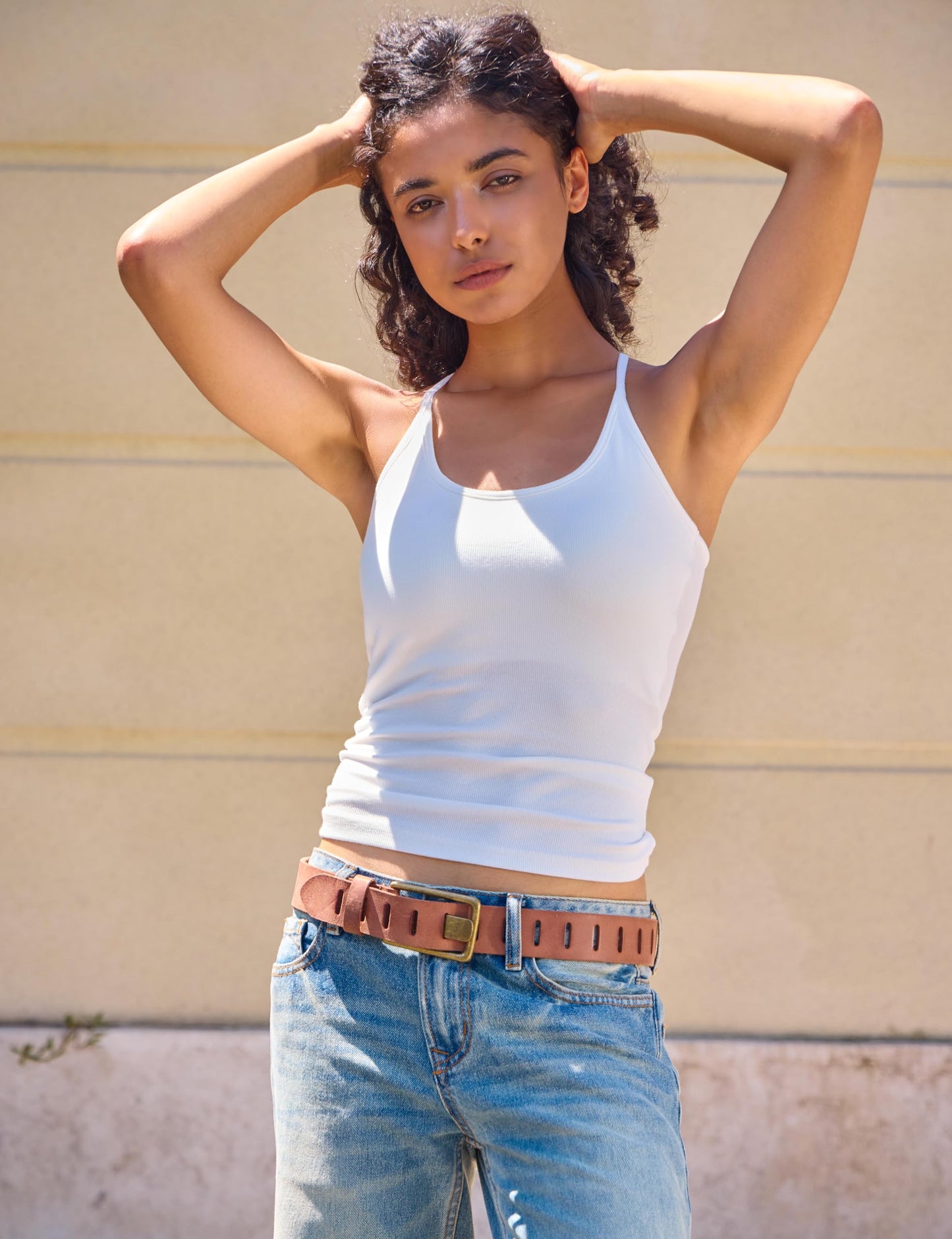 LyzerMia Womens Genuine Leather Belt for Jeans Pants Width 1.57" Western Cowgirl Wide Belts for Ladies with Gift Box, Tan, Fit for Low Waist 30"-34"