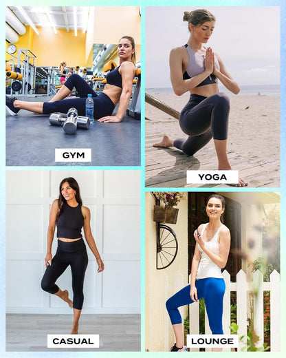 Capri Leggings for Women - Tummy Control High Waisted Soft Yoga Pants | Perfect for Gym Workouts