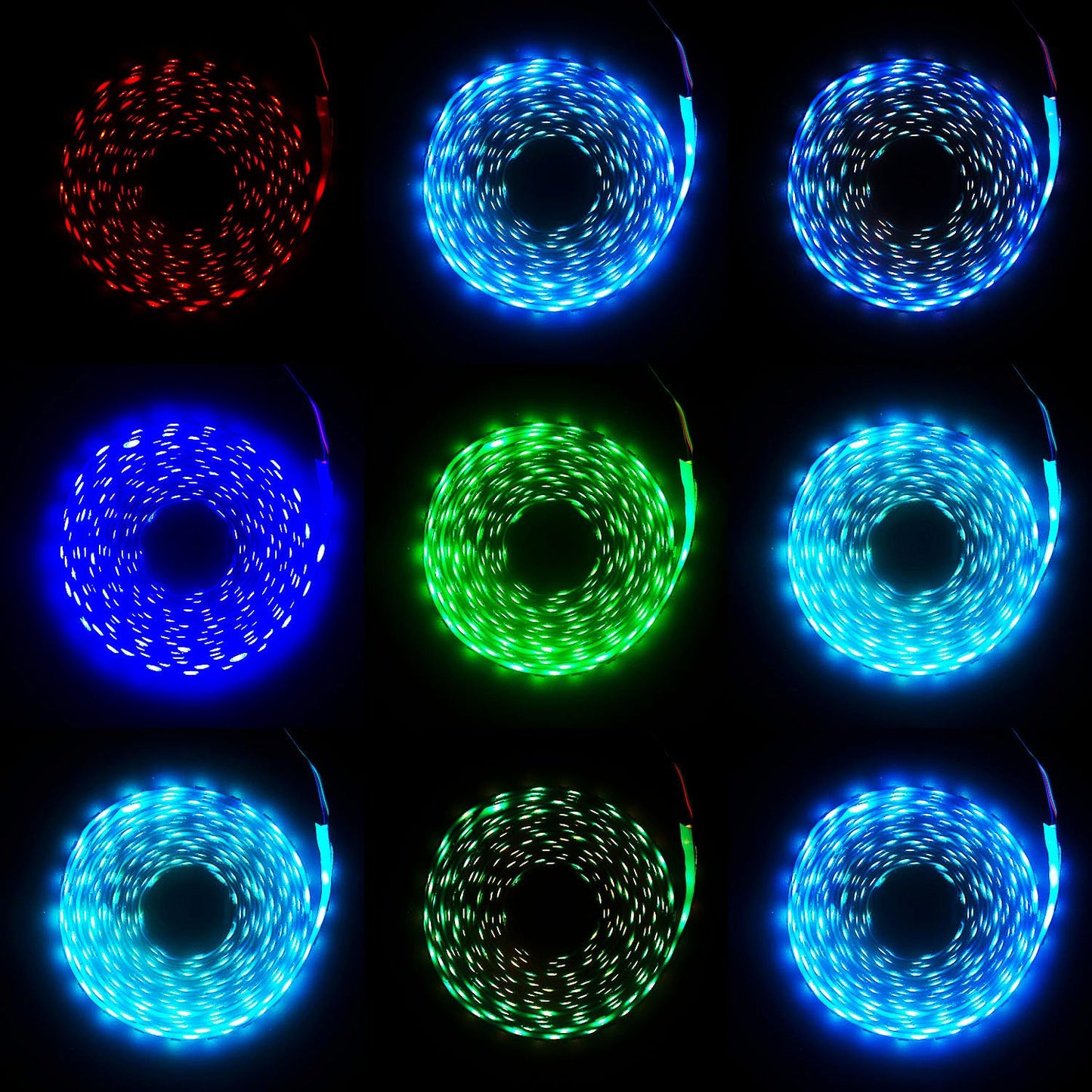 HiCHN LED Strip Lights 16.6 feet (5 Meter) RGB Color with APP and IR Remote 5050 SMD LED 30 Lights Per Meter for Bedroom,Home,TV Backlight with Remote Control (Black, 5 Meter 150 led Lights)