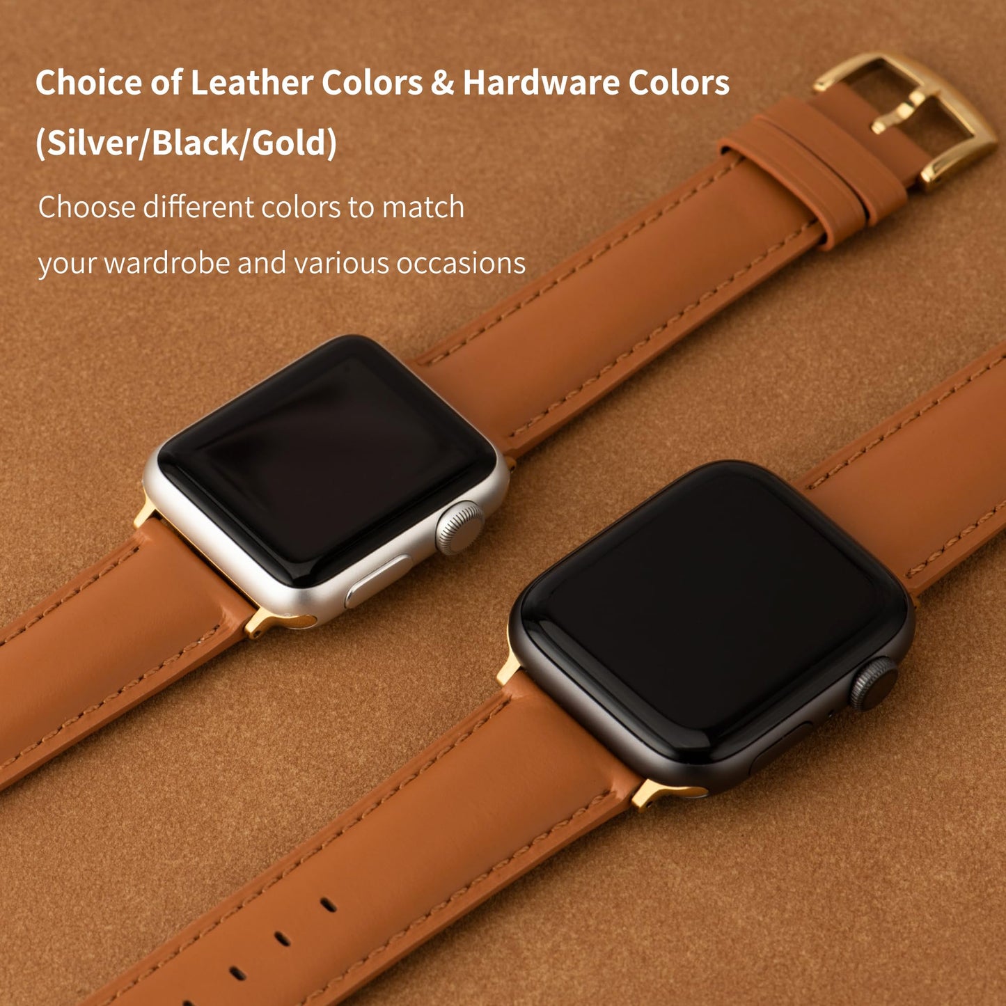 CORROPELLE Leather Watch Bands Compatible with Apple Watch 49mm 46mm 45mm 44mm 42mm, Top Grain Genuine Leather Straps Replacement Band for iWatch Series 11 10 9 8 7 6 5 4 3 2 1 SE3/2/1 Ultra3/2/1