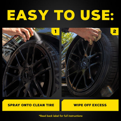Meguiar's G190315 Ultimate Insane Shine Tire Coating, gives a Finish that Creates a Lasting Wet-Look for a Classic Black Shine, Easy to Use, No Hassle, No Mess, Ultimate Protection, 15 Oz Aerosol Can