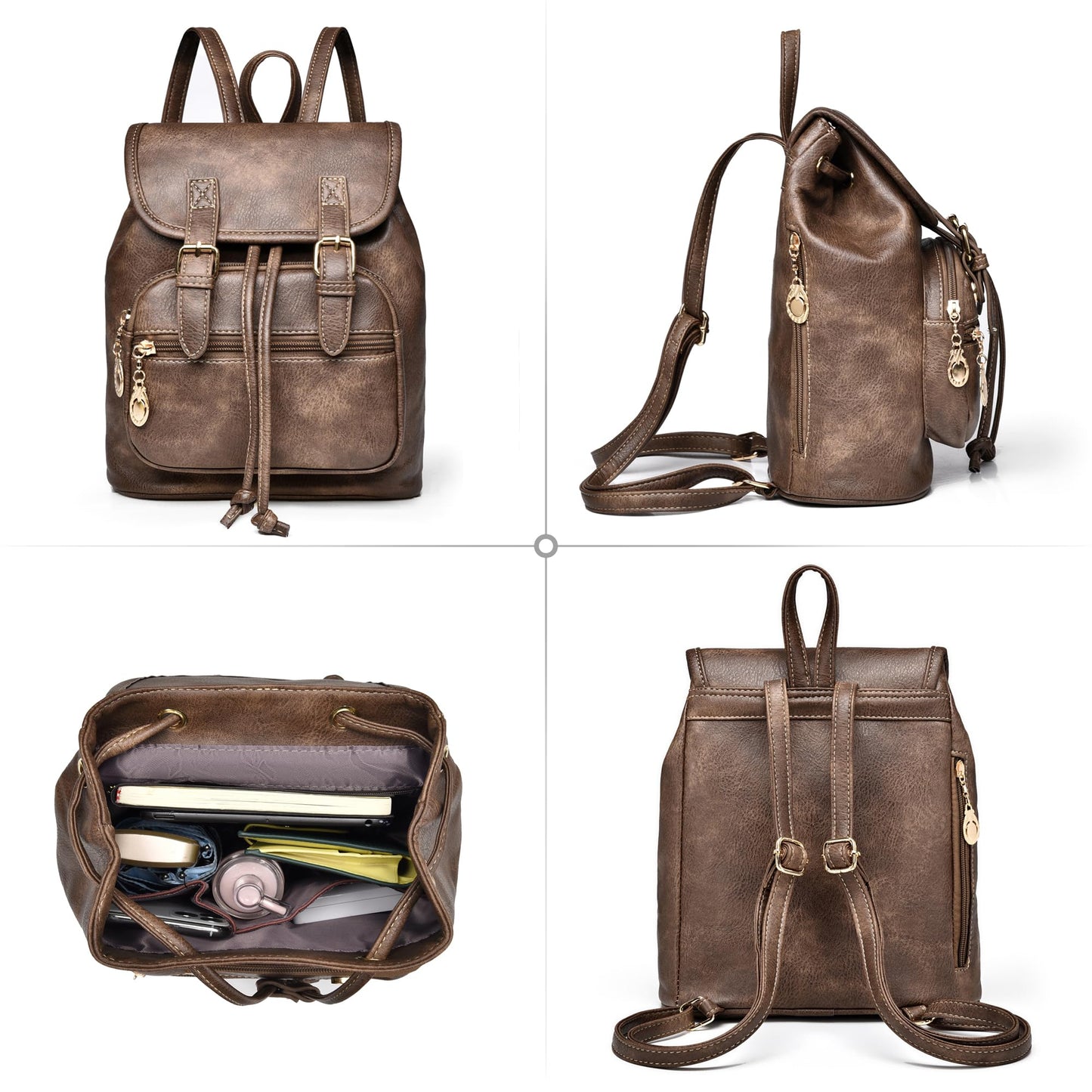 Dora & Liz Mini Backpack Purse for Women Leather Fashion Cute Small Backpacks Lightweight Travel Ladies Shoulder Bags