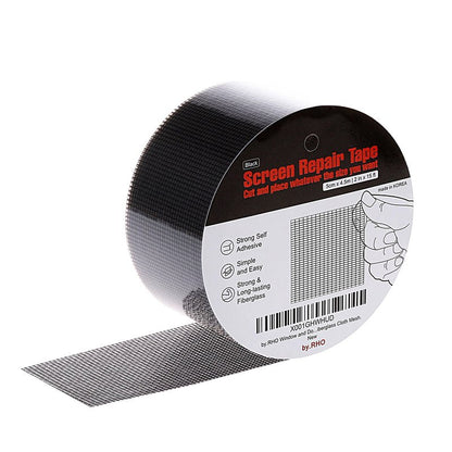 by.RHO Window Screen Repair Kit Tape. Black XL(15FT). 3-Layer Strong Adhesive & Waterproof Fiberglass Covering Wire mesh Repair for Window Screen and Screen Door tears Holes Screen Repair kit