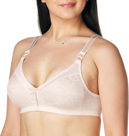 Bali Women's Double Support Wireless, Lace Bra with Stay-in-Place Straps, Full-Coverage