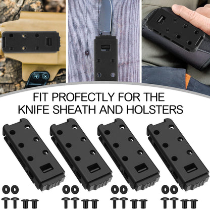Lanties 8 Pcs Holster Belt Clips Knife Belt Clip Holster Hardware Adjustable Molle Adapter with Screws for Outdoor(3.46 x 1.26 Inch,Style 3)