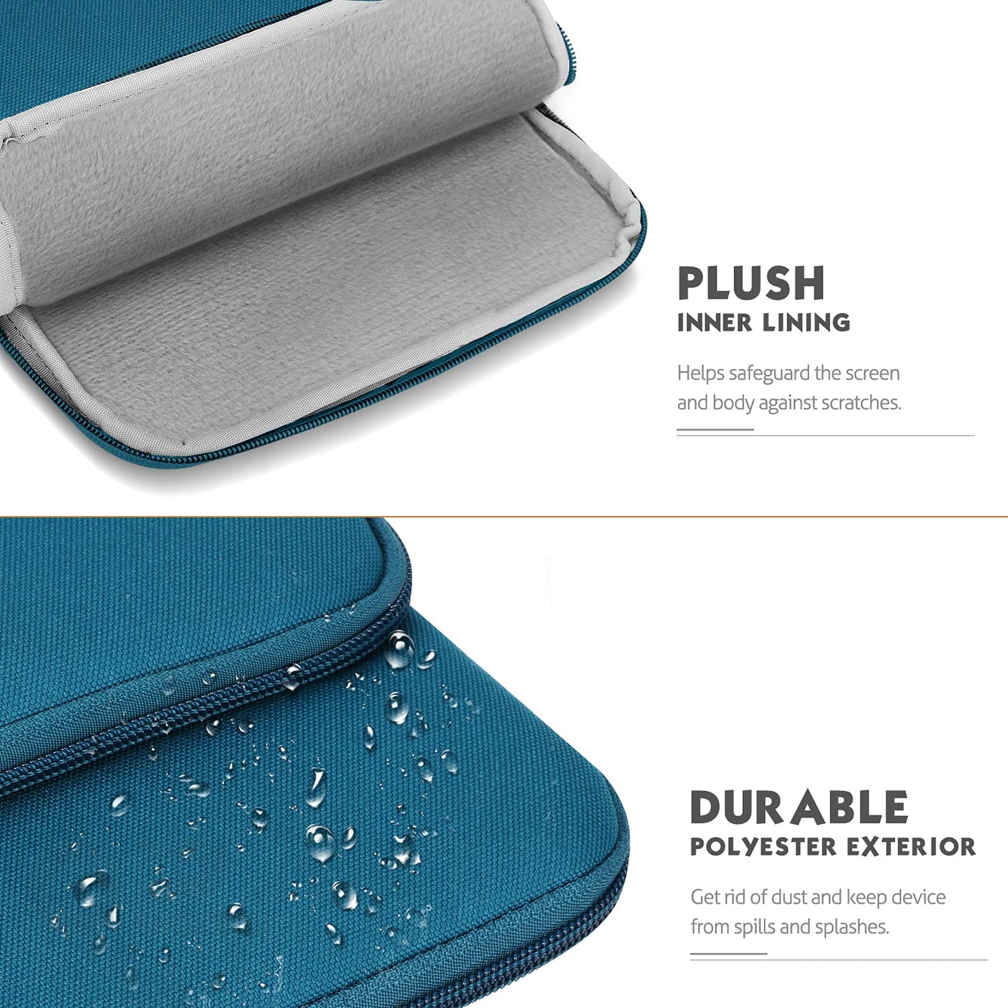 MoKo Laptop Sleeve Bag for 13.3-14 Inch, Notebook Carrying Case with Pocket Fits New MacBook Pro M3/M2 14" /13" M2/M1 Pro/M1 Max 14.2 2023-2021/Air 13.6" M2 2022, Surface Pro 9/8 13", Peacock Blue