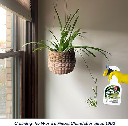 Sparkle Plenty Silk Sensation Artificial Flower & Plant Leaf Cleaner - Fake Flower Dusting Spray - Silk Plant Cleaner Spray No Wipe - Drip Dry Cleaning Supplies for Artificial Tree (32 oz, 2 Pack)