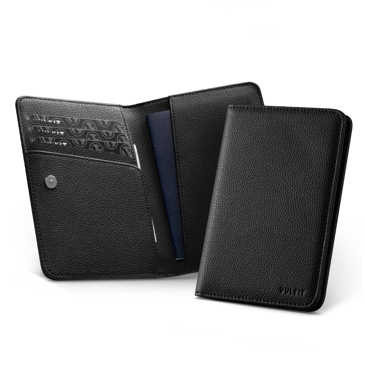 VULKIT Passport Holder Magnetic Closure RFID Blocking Travel Wallet Passport Book Cover Boarding Pass Holder Travel Essentials
