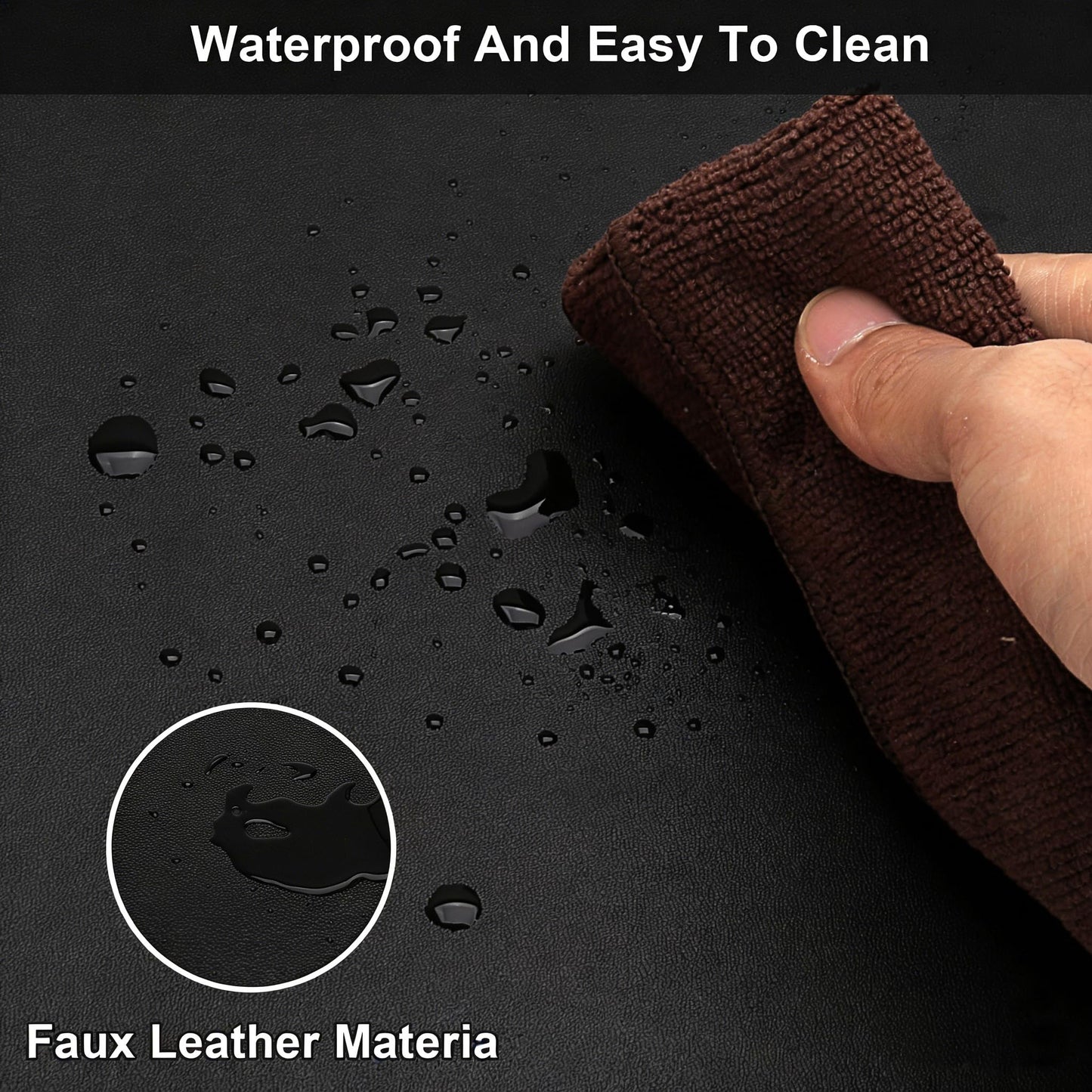 Zinkooat Leather Desk Mat,1.8mm Thick,15.75x63 Inch Desk Cover,Desk Protector Mat,Dresser Cover Top,Faux Leather Table Cover,Side Table Cover,Office Desk Cover,Office Table Cover(Black+Black,15.75x63)