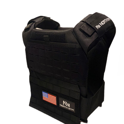 Northgym Adjustable Weighted Vest/Incl. Two 3D Weight Plates in 14lbs / 20lbs/ 30lbs/ 42.5lbs - Optimized Weight Distribution and with Curved Plates for Running, Functional Training and Working Out