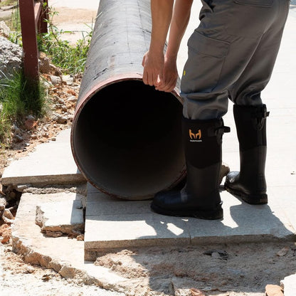 Puncture-Proof Rubber Work Boots - Steel Toe & Shank, Waterproof Insulated 6mm Neoprene | Sizes 6-14