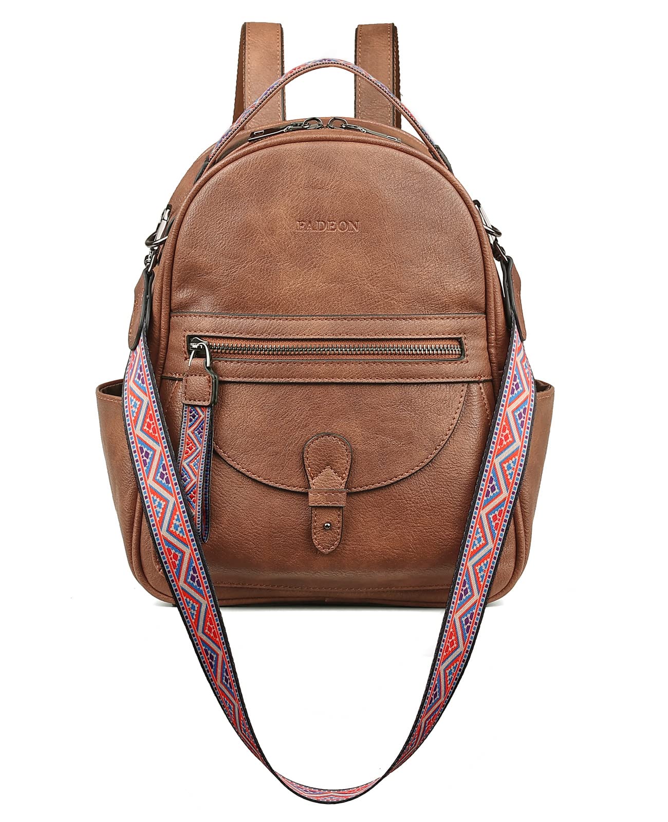 FADEON Mini Backpack Purse for Women, Designer Leather Cute Roomly Small Backpacks, Ladies Shoulder Backpack Fashion Handbag