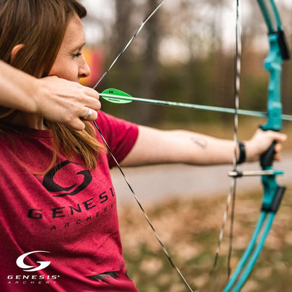 Genesis Original Compound Bow & Arrow Kit- Adjustable Riser, 15"-30" Draw Length, 10-20 lb Draw Weight, All Skill Levels, Draw Hand - Right, Red