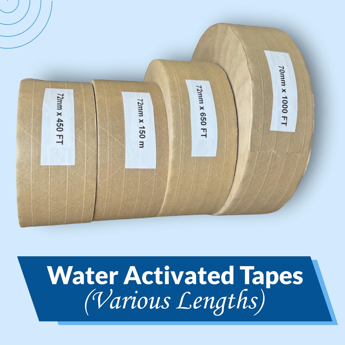 3'' x 450 Feet Reinforced Water Activated Gummed Kraft Paper Tape, for Heavy Duty Secure Packing Shipping, Tamper Evident Gummed Tape, Brown - 1 Roll