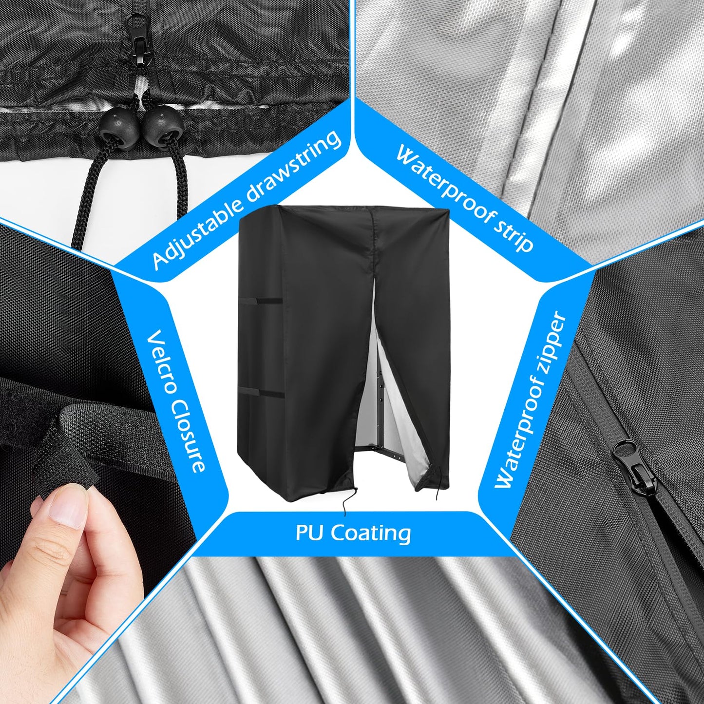 Squat Rack Cover, Waterproof Outdoor Gym Equipment Covers with Zipper for Squat Rack/Weight Lifting Rack/Home Gym Workout Equipment (65.5"Wx 56"D x 90"H)