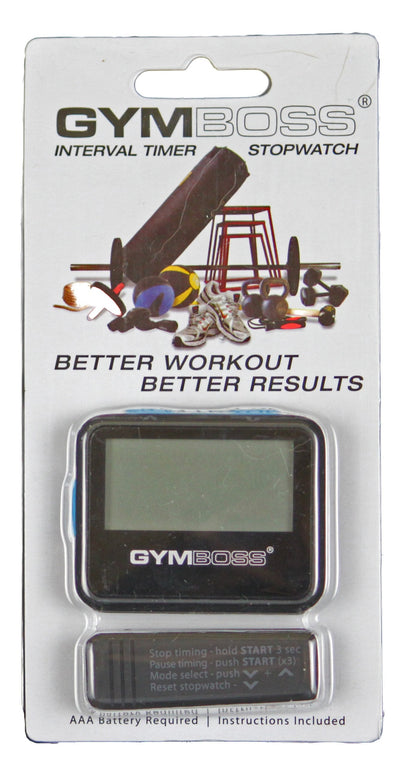 Gymboss Interval Timer and Stopwatch - Black/Blue SOFTCOAT