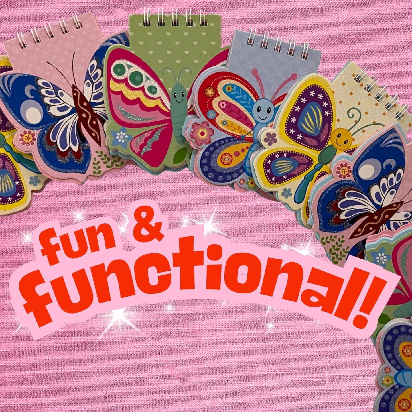 AoneFun Butterfly Party Favors - 8 Pk Mini Notebooks for Kids Bulk Pack of Small Notebooks for Kids 8 Year Old 7 Year Old Mini Notepads Spiral Eco Friendly Stationary Party Favors Approx 4"