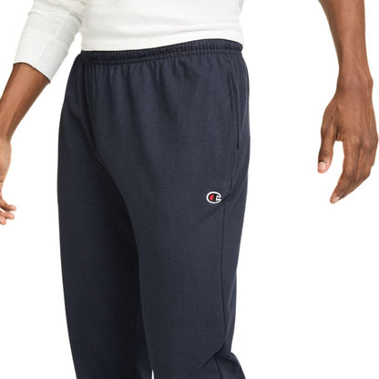 Champion Men's Open-Bottom Lounge Pants, Standard Fit, Lightweight 100% Cotton, Available in Regular and Big & Tall, Navy, Large