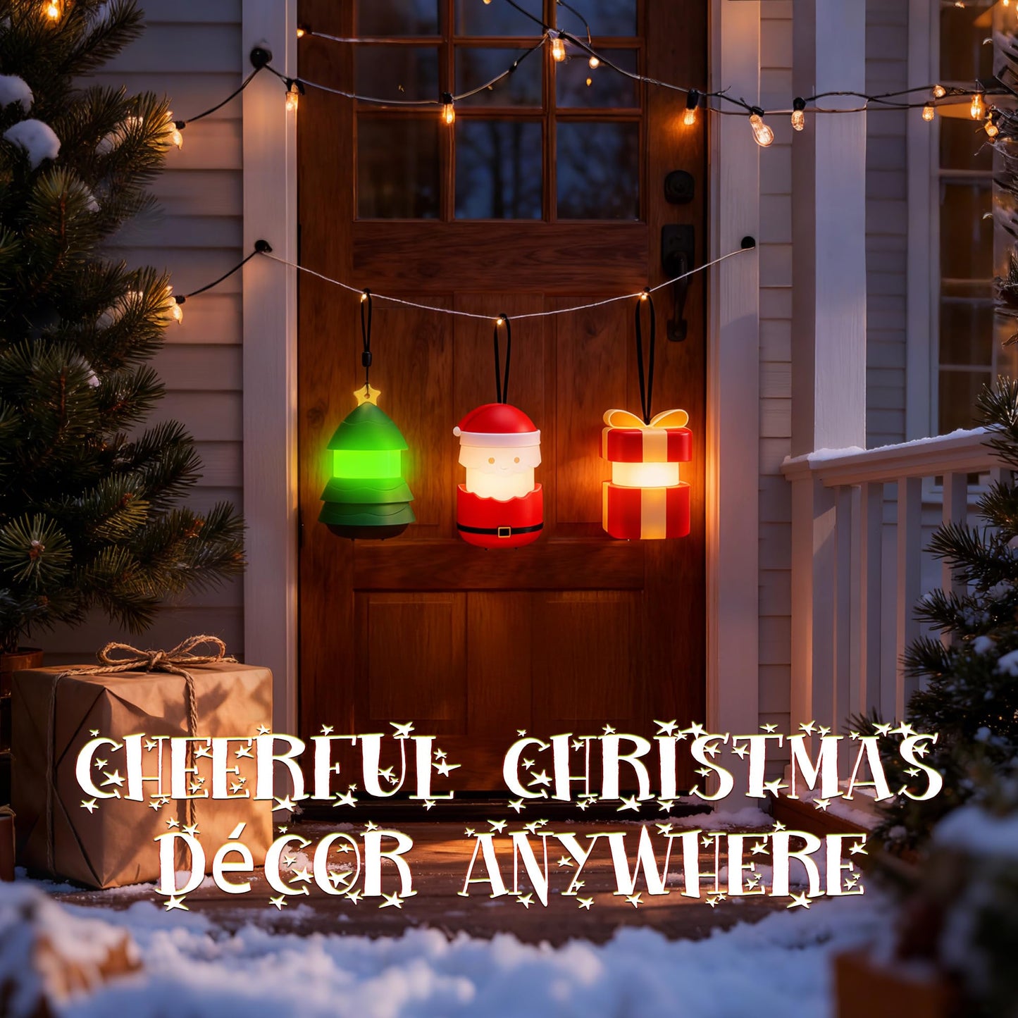 Christmas Gift EverBrite Christmas Tree Lantern 3 Pack, 5 Light Modes Holiday Decoration Presents for Women and Men, AAA Batteries Contained Stocking Stuffers, Christmas Lights Indoor & Outdoor