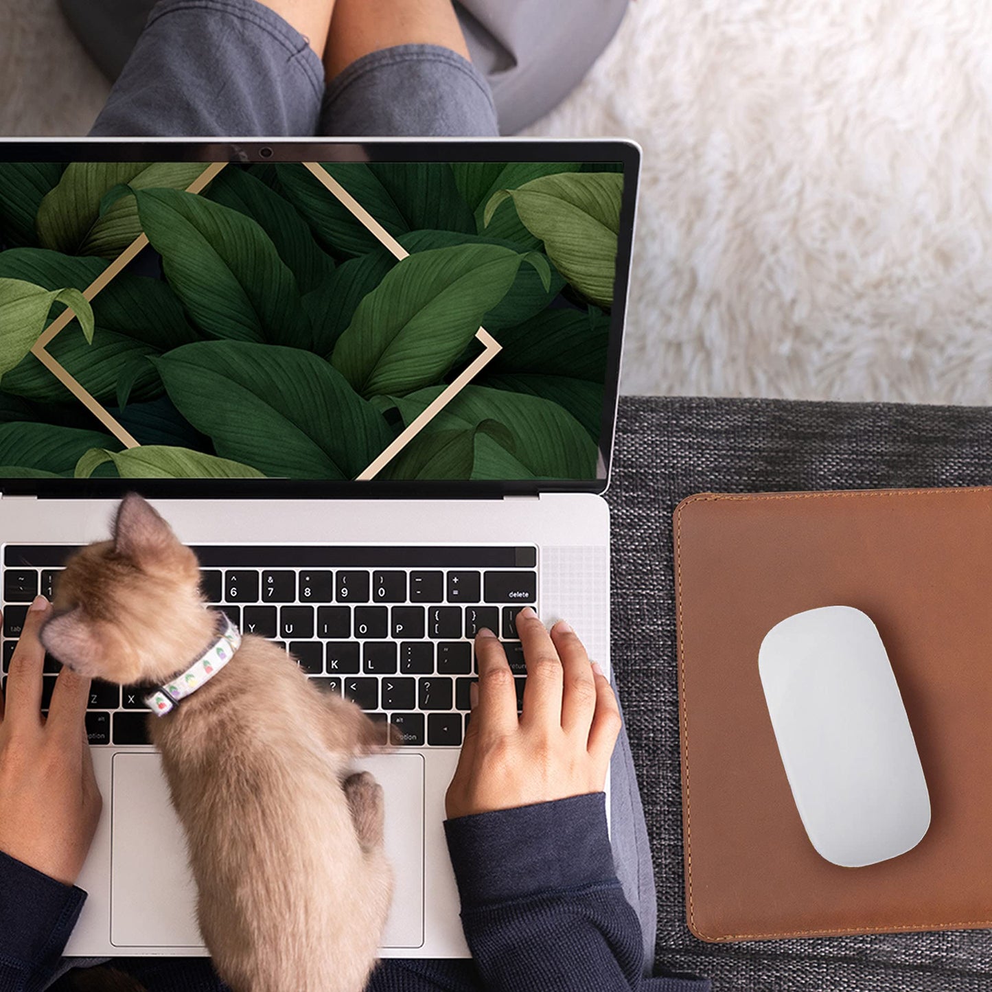 ENVOY Leather MacBook Air M2 Sleeve Fits Any 13, 14, 16 Inch - Genuine Full Grain Leather Laptop Case, Pro Slim Mac Cover with Real Wool Lined Pocket, Saddle