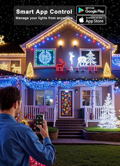 Minetom 82ft 250LED Color Changing Christmas Halloween Tree Lights, LED RGB String Twinkle Lights, 16 Milion Adjustable Colors Smart Fairy Lights with Remote & Timer for Xmas Tree Holiday Party