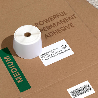 Spartan Industrial - 2.25" X 1.25" Direct Thermal Labels (10 Rolls, 1000/Roll) Perforated Barcode Address Labels - Compatible with Rollo and Zebra Desktop Printers