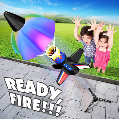 lakebyin Rocket Launcher for Kids, Electric Flying Model Rocket Toy Kit
