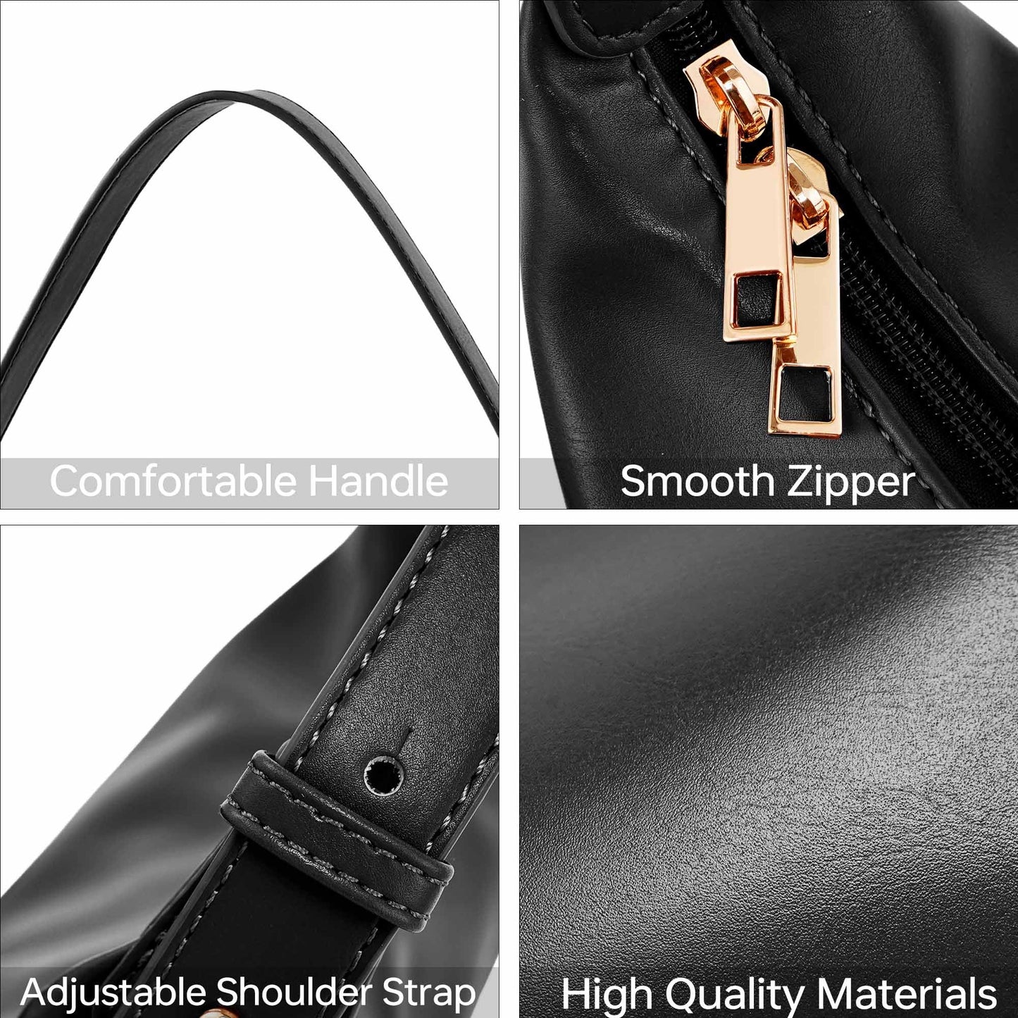 Kiss Sea Medium Crescent Hobo Bag for Women Vegan Leather Shoulder Purse Trendy