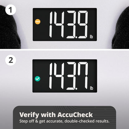 Greater Goods Digital AccuCheck Bathroom Scale for Body Weight, Capacity up to 400 lbs, Batteries Included, Pearl Gray