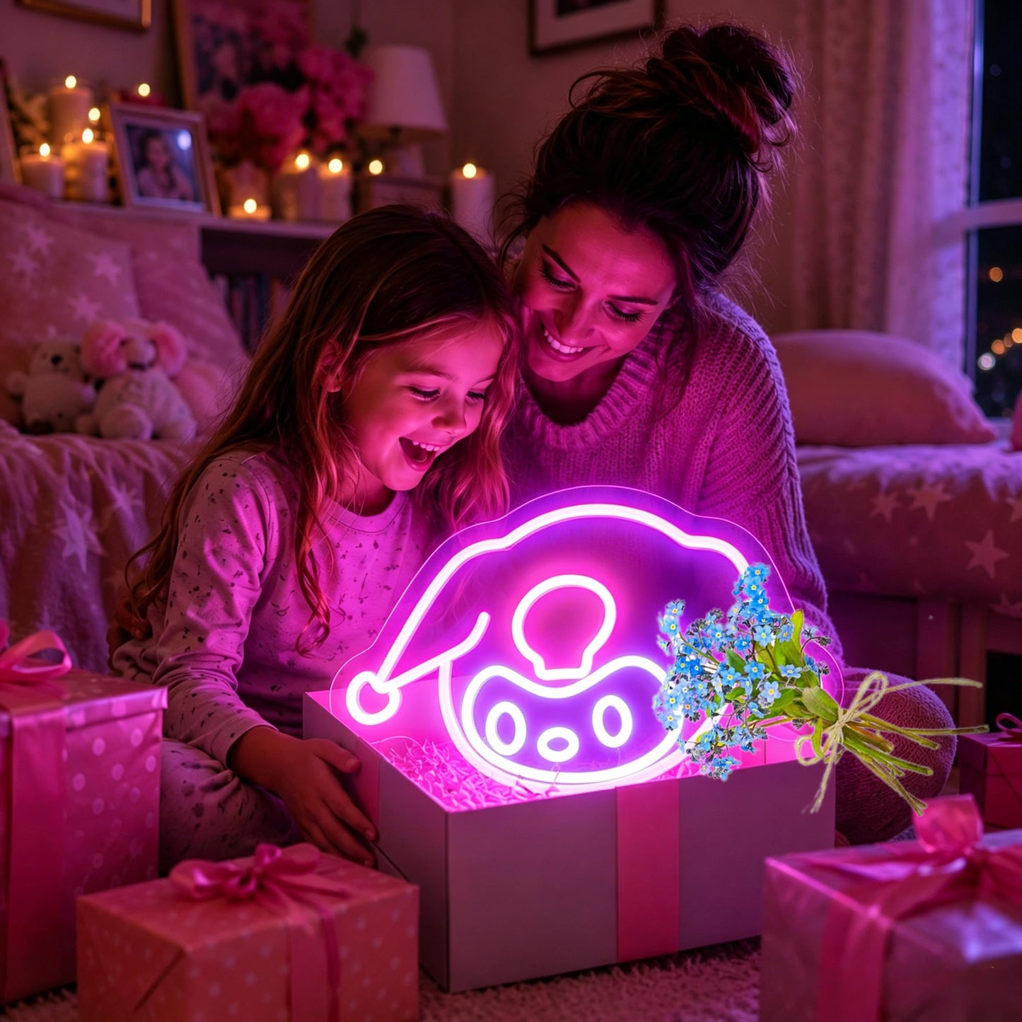 Bkuupau Neon Sign, Anime Neon Signs for Wall Decor LED Light up Signs Home Decor for Bedroom, Man Cave, Gaming Room, Party, Club, Pub, Bar Decoration Christmas Halloween Easter Gift USB Operated