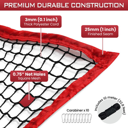 FRANKTECH Golf Netting, 10ft, 15ft, 20ft Sports Netting - Heavy Duty High Impact Multi-Sport Practice Net for Golf, Baseball, Soccer, Hockey, Lacrosse, Backyard Driving & Training Barrier