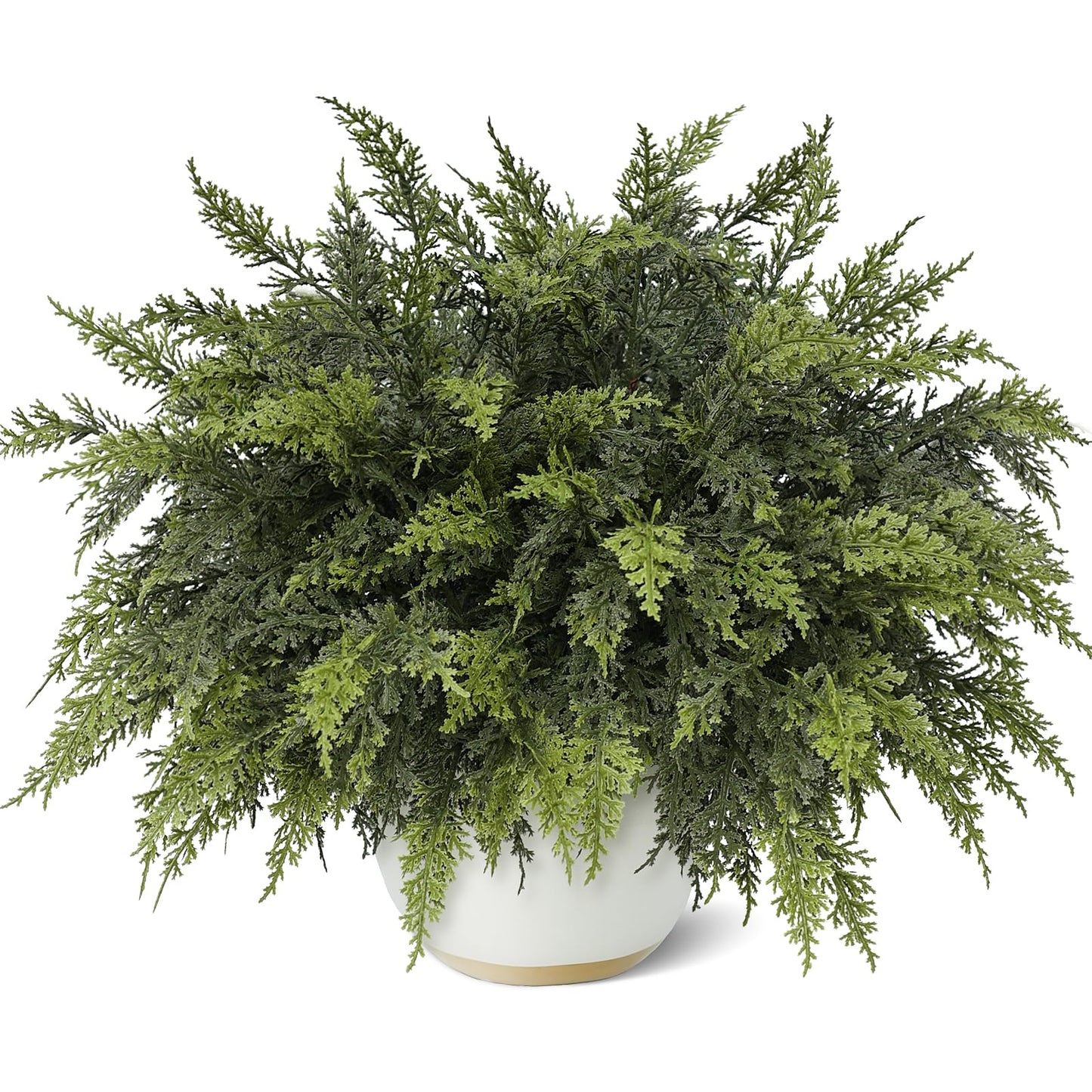 GLIDLION 18" Soft Textured Cedar Branches -24 Pcs, Artificial Christmas Cedar Branch Realistic Fake Pine Picks Faux Greenery Plants Stem for Vase DIY Crafts Garland Wreath Indoor Outdoor Home Decor