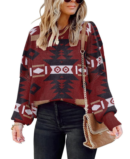 ETCYY Womens Oversized Sweaters Fall 2025 Fashion Clothes Trendy Batwing Sleeve Colorblock Striped Knit Pullover Tops