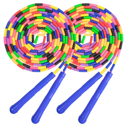Double Dutch Jump Rope 16 Ft 2 Pack, Long Jump Rope for Kids Adults, Skipping Rope Soft Beaded Multiperson