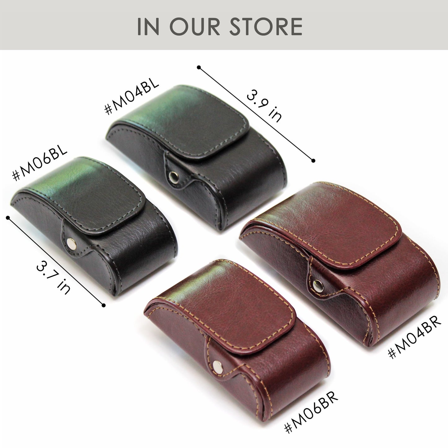 Orsus Folding Eyeglass Hard Case with Belt Clip, PU Leather 3.7 In Hard EDC Belt Clip Case Folding Sunglass Sheath M04BR