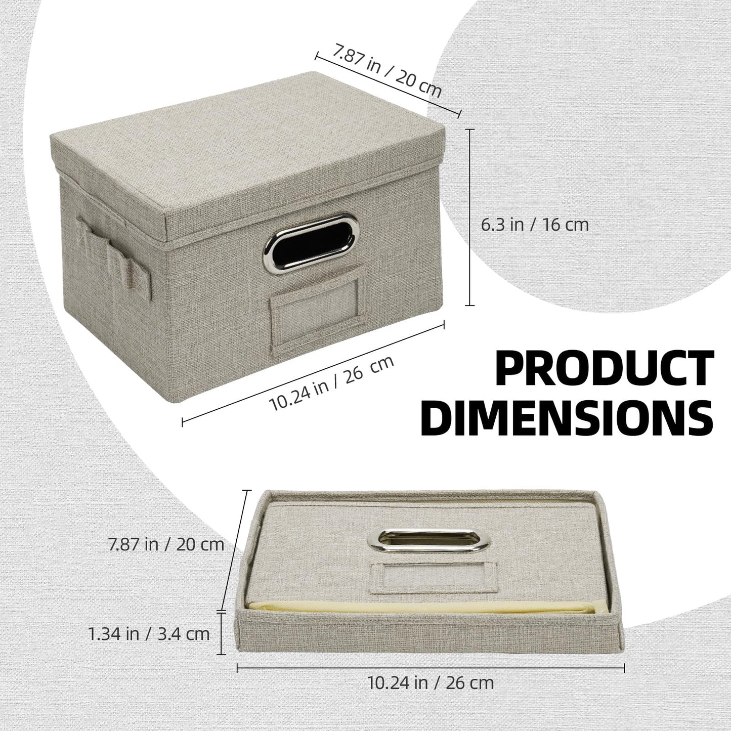 Hiwhy Greeting Card Storage Box, Linen Storage Box with 16 Adjustable Dividers, 84 Labels, 1 Marker Pen, Perfect for Organizing Greeting Cards, Envelopes, Photos 1 Pack Beige