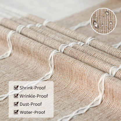 Warm Star Tablecloths,Cotton Linens Wrinkle Free Anti-Fading,Tabletop Decoration Washable Dust-Proof,Table Cover for Kitchen Dinning Party, Light Coffee, Rectangle/Oblong, 55''x86'',6-8 Seats