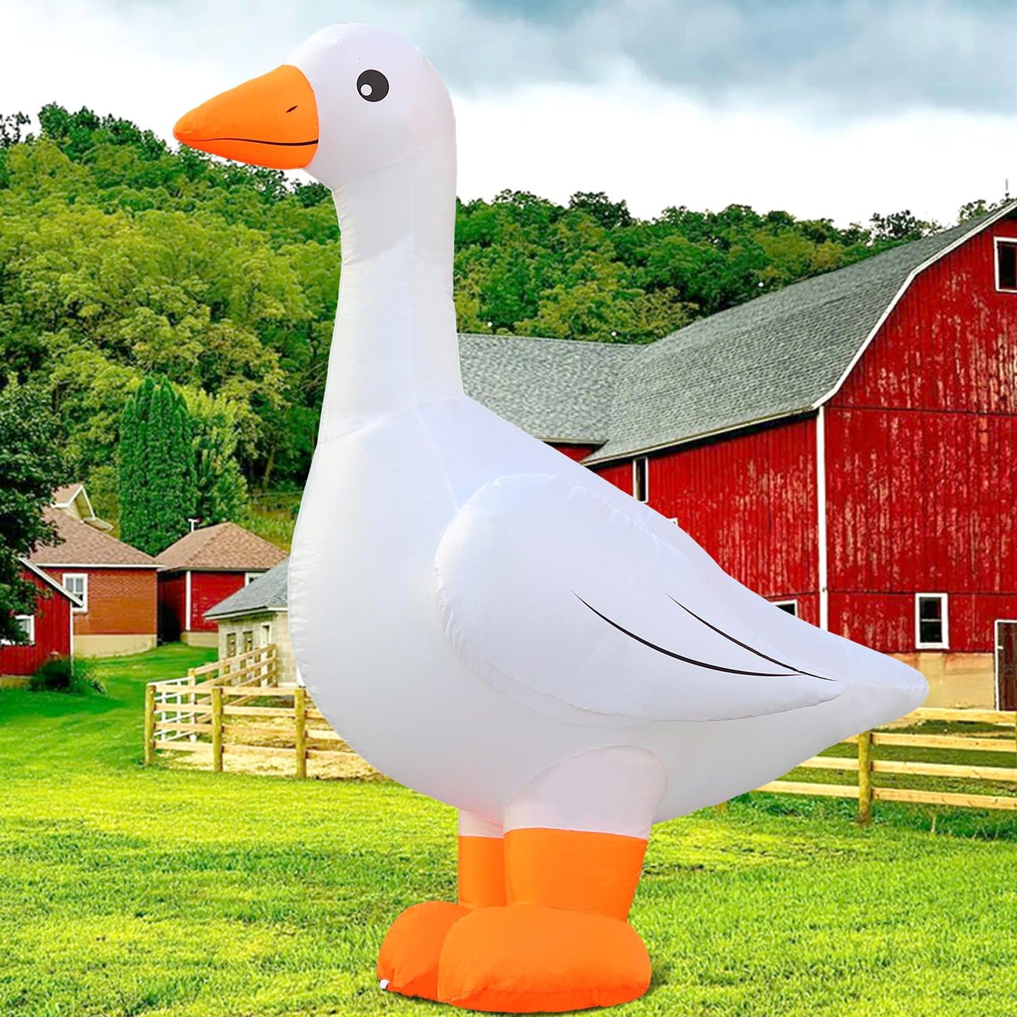 DomKom 6FT Goose Inflatables Christmas Spring, Farm Ranch Blow up Animals Cute, Decorations Outdoor Yard Built-in LED Lights Big Large Decor Party Lawn Holiday Outside