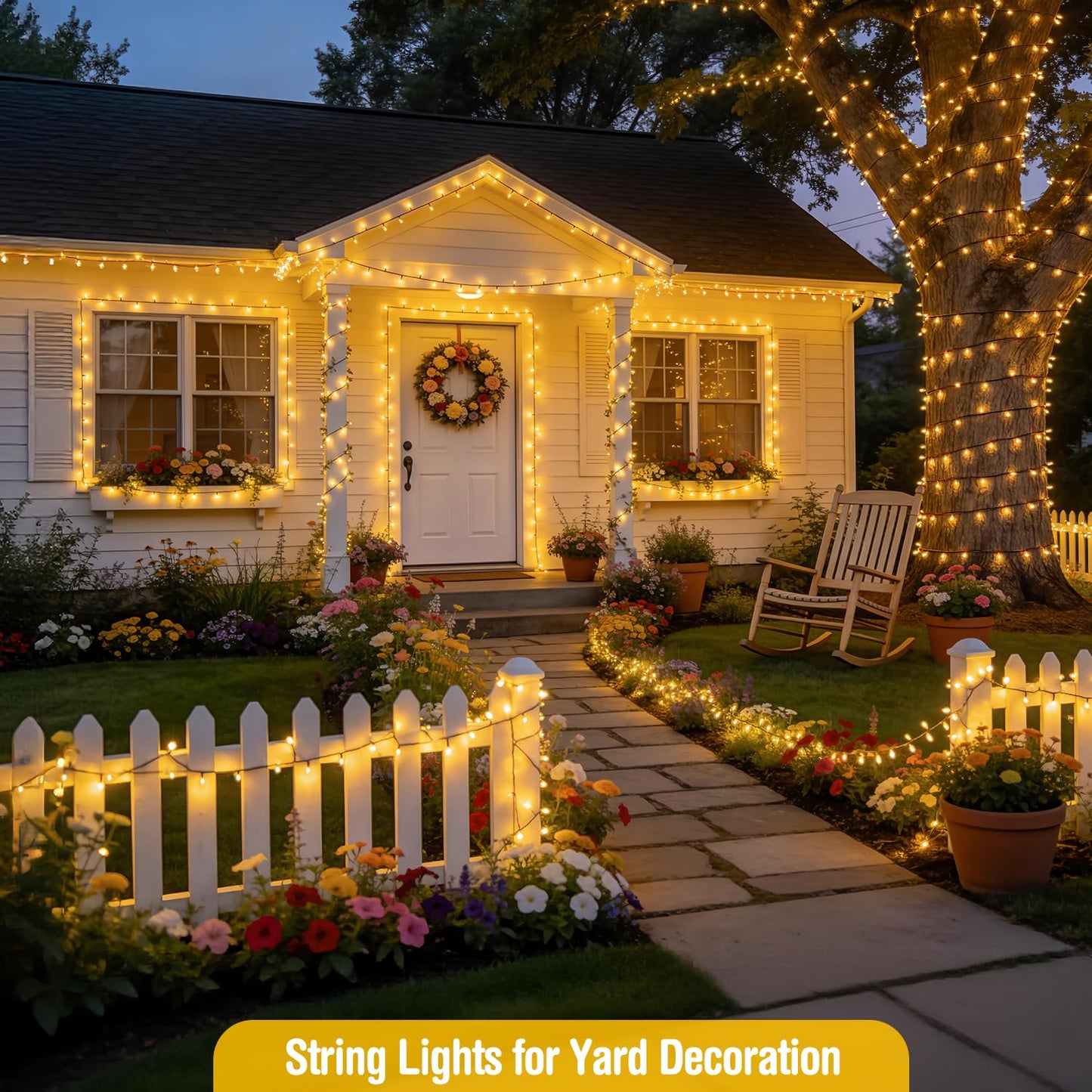 JMEXSUSS 66ft 200 LED Christmas Lights Outdoor, Warm White Christmas Tree Lights Indoor Plug in, 8 Modes Twinkle String Light for Outside Bedroom Wedding Party Classroom Dorm Ceiling Home Decorations