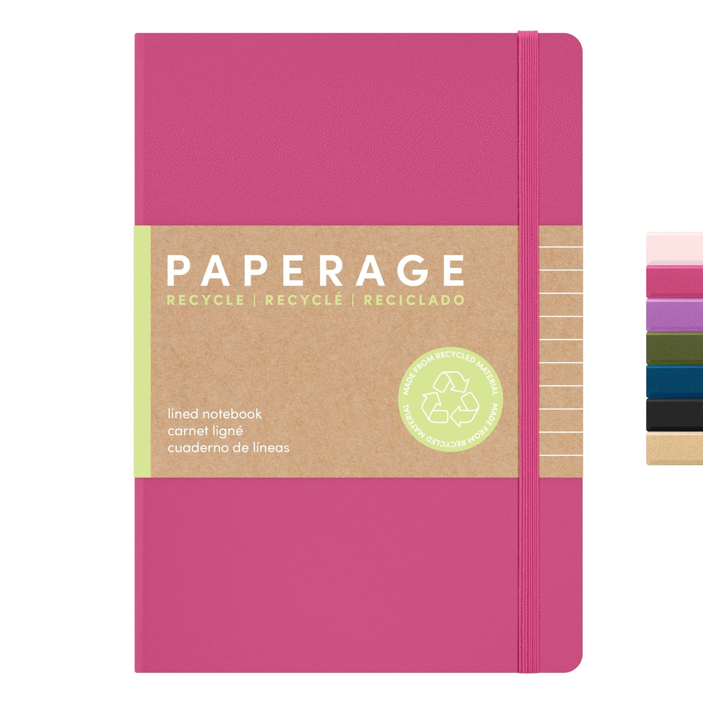 PAPERAGE Recycled Lined Journal Notebook, (Rose), 160 Pages, Medium 5.6 in x 8 in - 100 GSM Thick Paper – College Ruled, Hardcover Journaling Notebook for Work, School & Note Taking