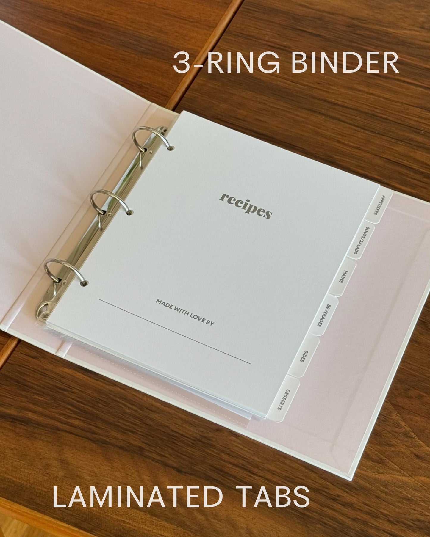 Kunitsa Co. Recipe Binder – Kitchen Recipe Organizer with Protective Sleeves – Recipe Holder for Kitchen Storage, Cappuccino